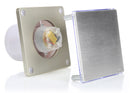 STERR BFS100LT-S - 100 mm Kylpyhuoneen Poistotuuletin, LED + Ajastin, 90 m³/h, Hopea