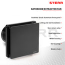 STERR BFS100-BA - 100 mm Kylpyhuoneen Poistotuuletin, 90 m³/h, Musta