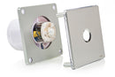 STERR BFS100LP-S - 100 mm Kylpyhuoneen Poistotuuletin, LED + Liiketunnistin, 90 m³/h, Hopea