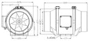 STERR DFA150 - 150 mm Kanavatuuletin, kaksinopeuksinen moottori, 410 m³/h, 44 W