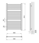 STERR EVR9050BE — Sähköinen vesitäytteinen pyyhekuivain ja lämpöpatteri, 300W, mattamusta, 91×54 cm